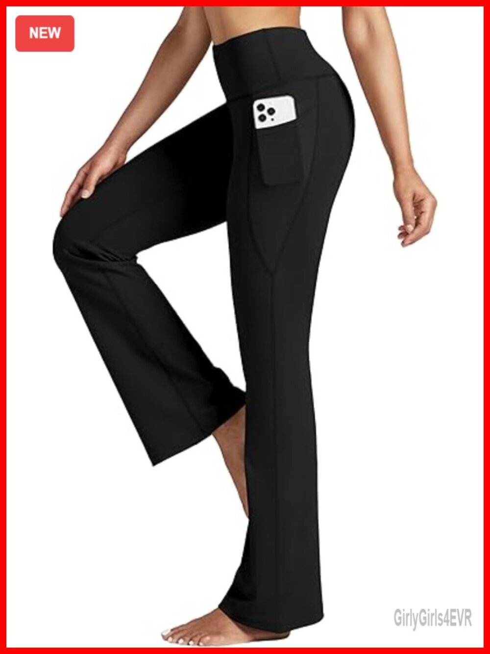High Waist Tummy Control Yoga Pants Flare Bootcut Leggings with Pockets